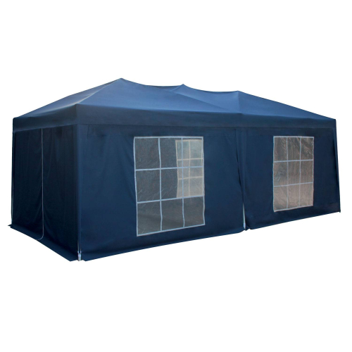 Tente de réception MISTRAL pliante 3x6m Bleu avec panneaux