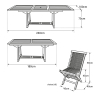 Salon de jardin LOMBOK - table extensible rectangulaire en teck - 8 places