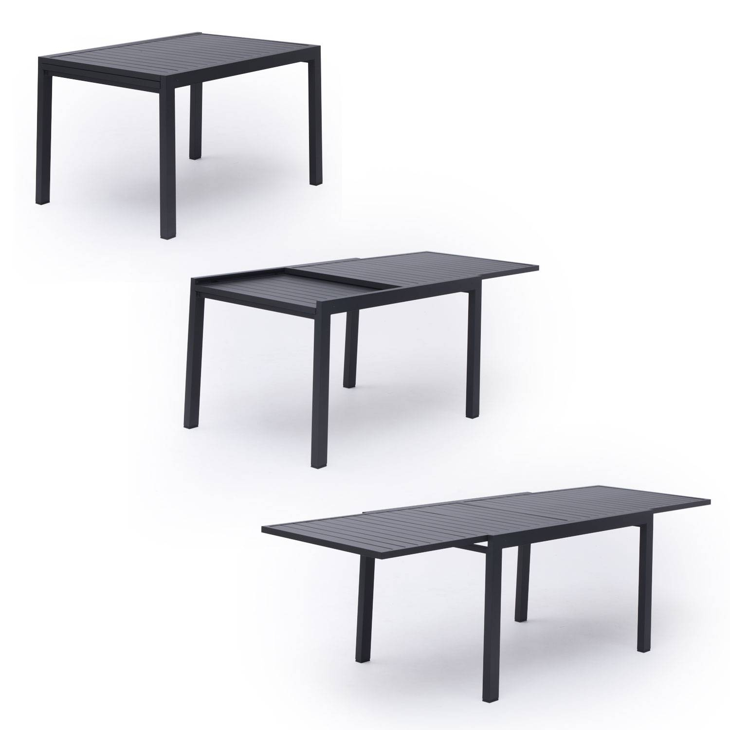 Table de jardin extensible 10 places Verona (280 x 95 cm) - Gris anthracite