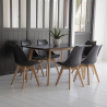 Ensemble table extensible 120/160cm HELGA et 6 chaises NORA noir