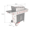 SOMAGIC - Barbecue au gaz MANHATTAN 450GPI - 4 brûleurs + réchaud 14kW
