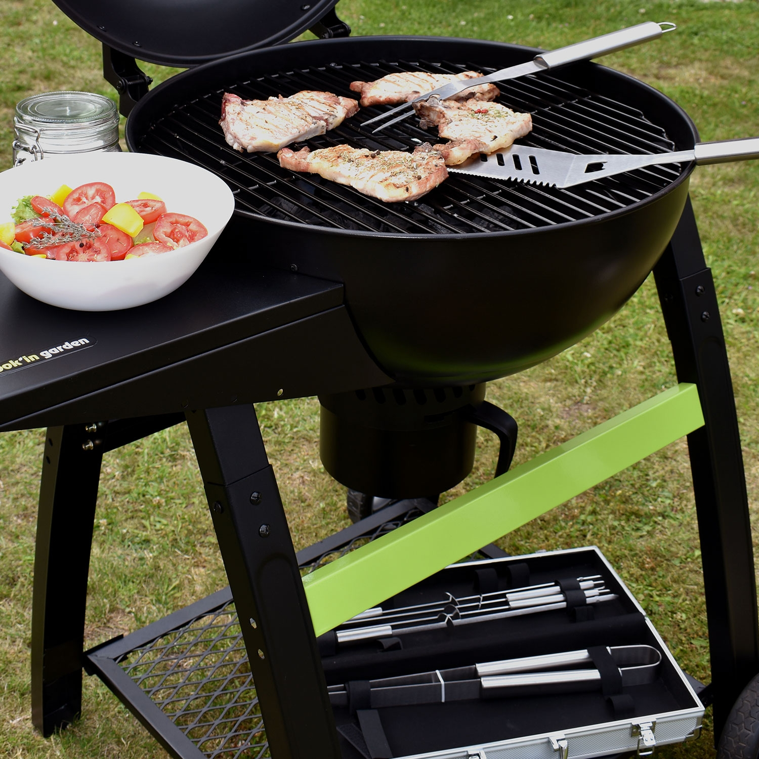 Coffret ustensiles de barbecue Cook'In Garden : pince + fourchette + spatule