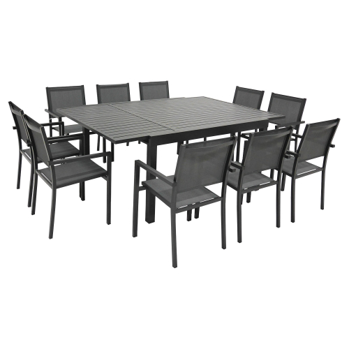 Salon de jardin table extensible - odenton anthracite - grande