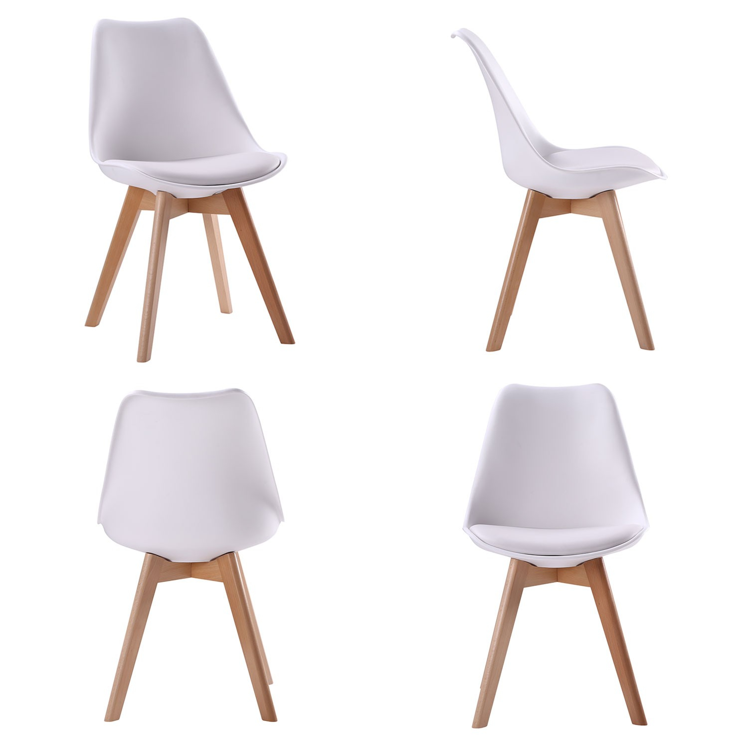 Ensemble table extensible 120/160cm HELGA et 6 chaises NORA blanc
