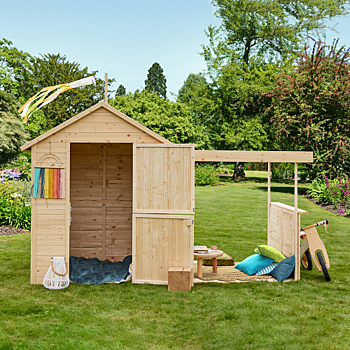 Cabane en bois pour enfant avec auvent 2,52 x 1,27 m – Sarah - Soulet