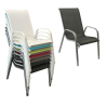 Lot de 6 chaises MARBELLA en textilène gris - aluminium gris