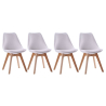 Lot de 4 chaises scandinaves NORA blanches avec coussin