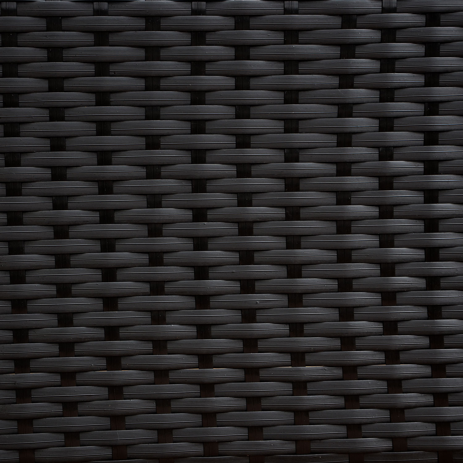 Conjunto de jardín CORFOU de resina tejida negra - 4 asientos - cojines grises