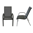 Lote  de 6 sillas MARBELLA en textileneo gris - aluminio gris antracita