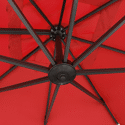 Parasol déporté MOLOKAI carré 3x3m rouge + housse