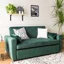MATT Sofá cama de 2 plazas de terciopelo verde