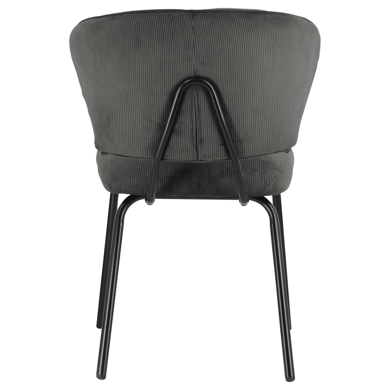 Lot de 2 chaises en velours côtelé gris foncé NILSA