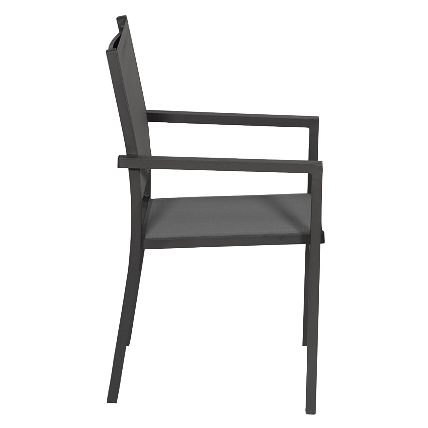 Juego de 8 sillas de aluminio antracita - textileno gris