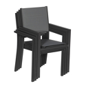 Juego de 8 sillas tapizadas de aluminio antracita - textileno gris