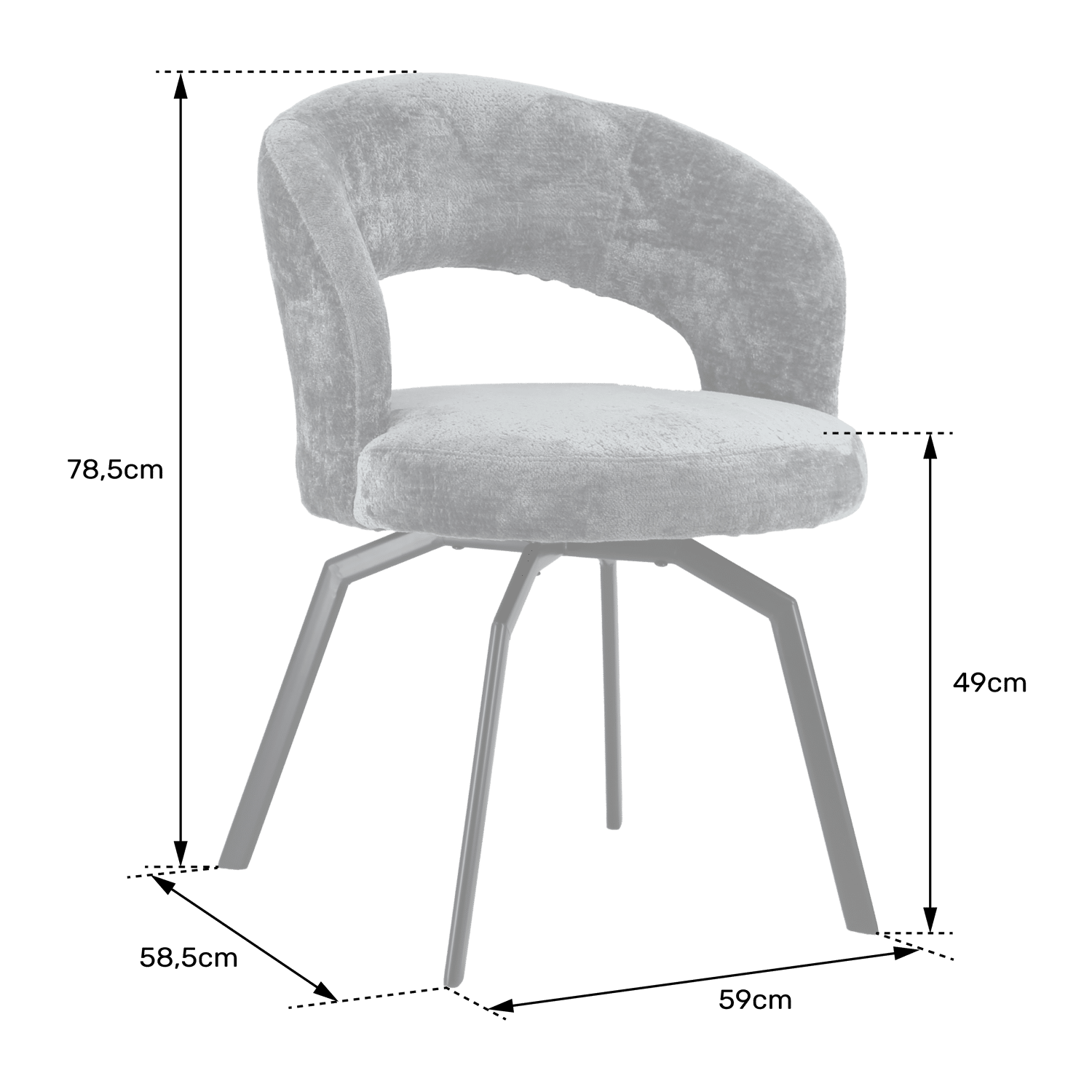 Chaise en chenille grise EHBA