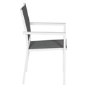 Juego de 8 sillas de aluminio blanco - textilene gris