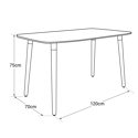 Table rectangulaire 120 × 70cm noire PIA