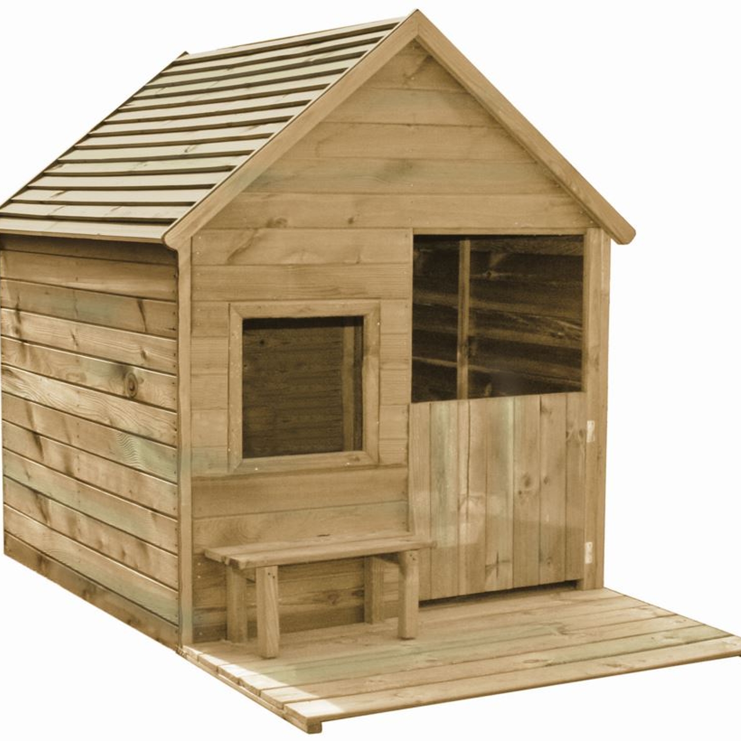 Soulet - Cabane en bois avec terrasse et banc pour enfants HEIDI