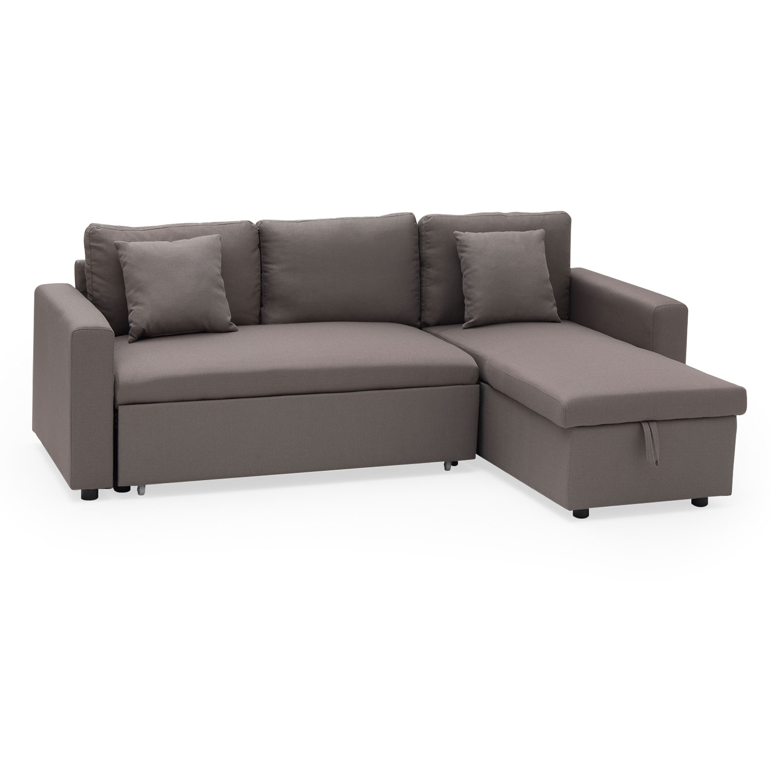 Canapé d'angle convertible CLARK 3 places taupe