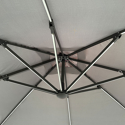 Parasol déporté MOLOKAI carré LED 3x3m gris + housse