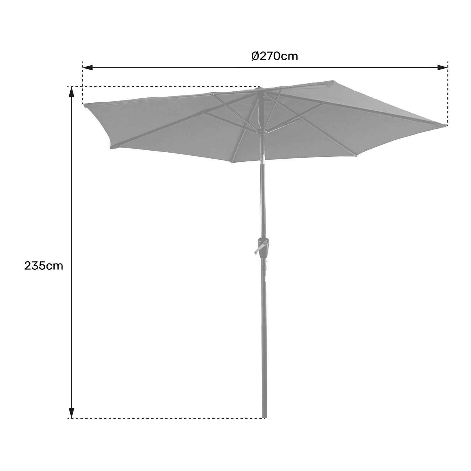 Parasol droit HAPUNA rond 2,70m de diamètre beige