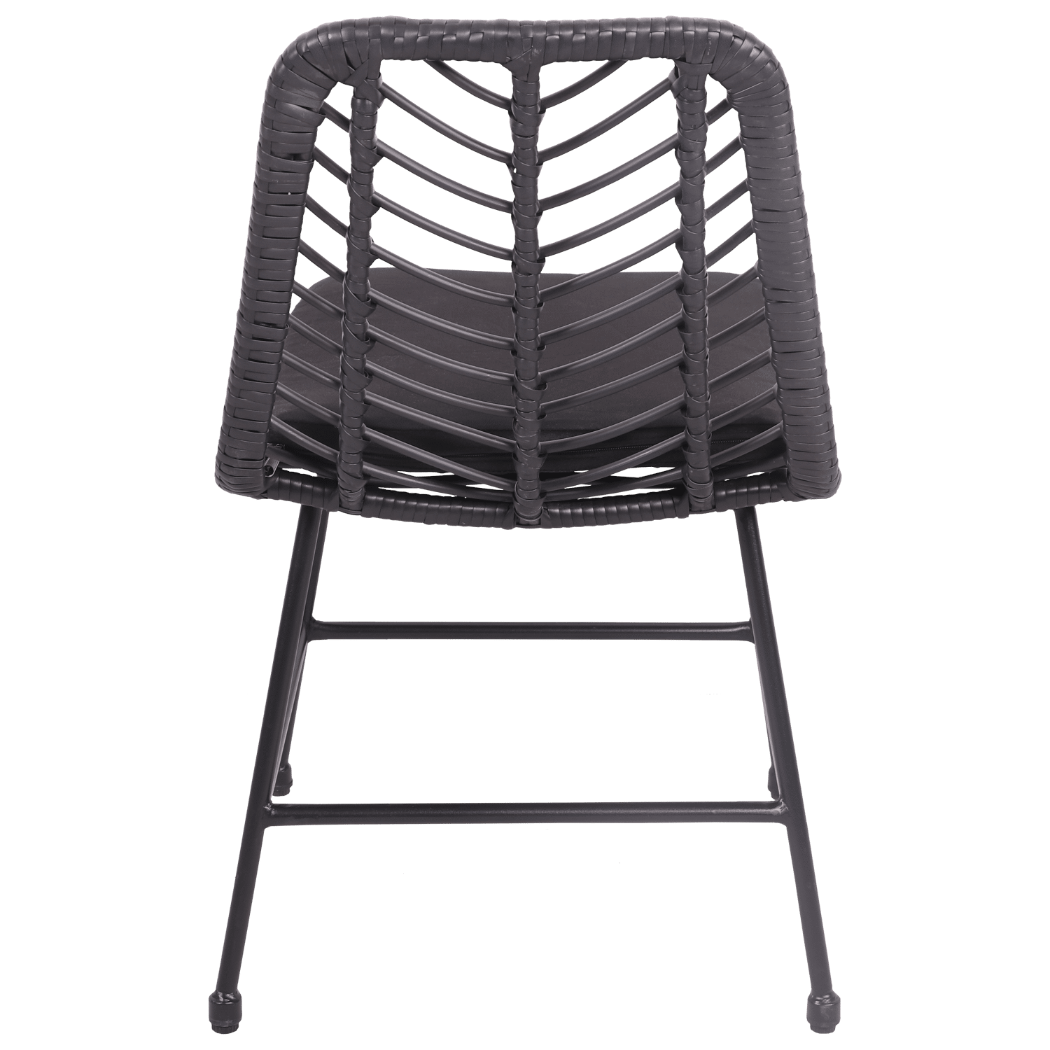 Lot de 2 chaises en rotin synthétique noires avec coussins OKA