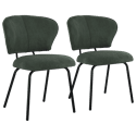 Lote de 2 sillas de terciopelo verde NILSA