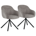 Lote de 2 sillas de tela gris SAFFI