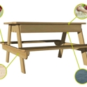 Soulet - Table en bois pour enfants avec bac à sable intégré