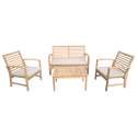 Conjunto de muebles de jardín de acacia GOA 4 plazas - cojines de arena