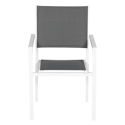 Lot de 4 chaises rembourrées en aluminium blanc - textilène gris