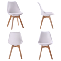 Ensemble table extensible 120/160cm HELGA et 4 chaises NORA blanc