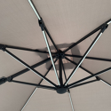 Parasol déporté MOLOKAI rectangulaire LED 3x4m taupe + housse