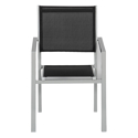 Juego de 6 sillas de aluminio gris - textileno negro