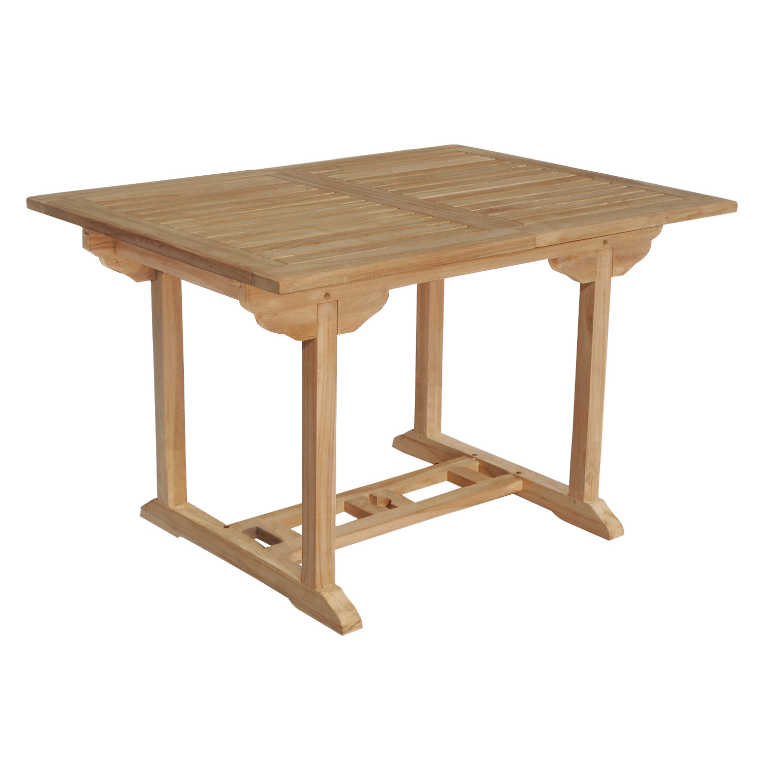 Muebles de jardín de teca LOMBOK - mesa rectangular extensible - 6 plazas