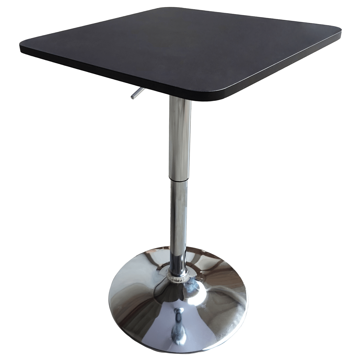 Table de bar carrée noire et chrome LUKE