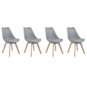 Lote de 4 sillas escandinavas NORA color gris con cojín