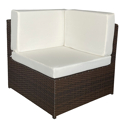 Conjunto de muebles de jardín BONIFACIO de resina tejida marrón 6 asientos - cojín crema