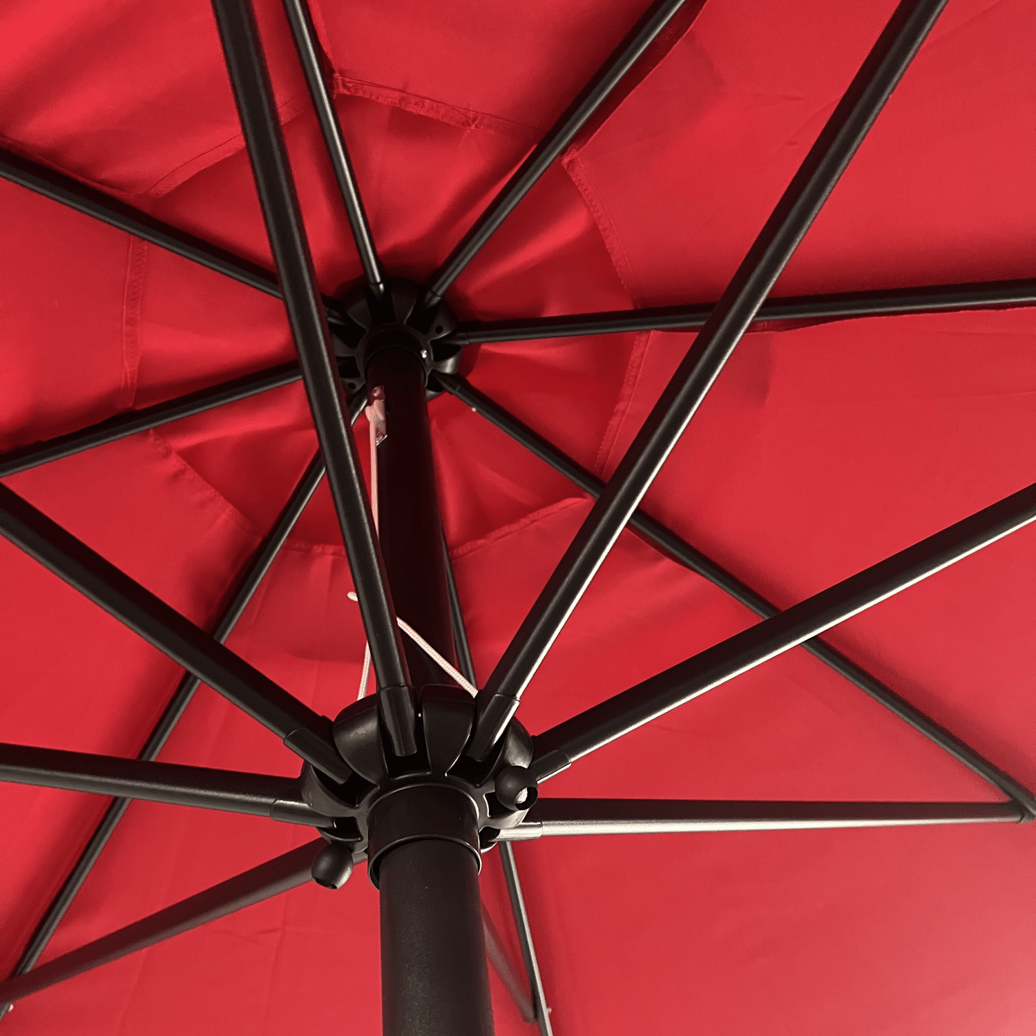 Sombrilla redonda recta HAPUNA de 3,30 m de diámetro roja