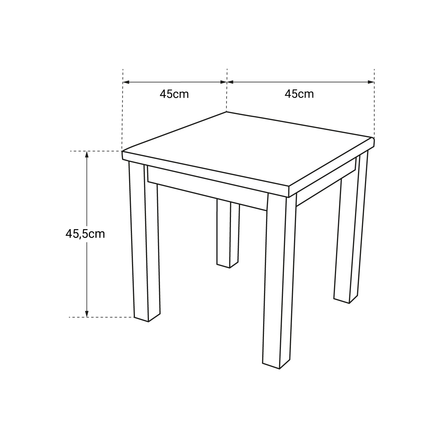 Table d'appoint carrée en teck 45cm JAVA