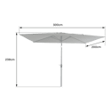 Parasol droit HAPUNA rectangulaire 2x3m gris