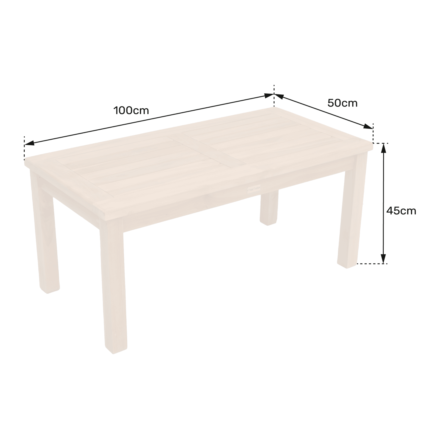 Table basse rectangulaire 100cm en teck KUTA