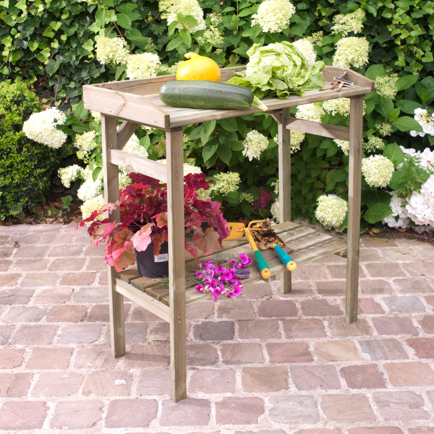 Table basse de jardin carrée en bois acacia 40 x 40 cm - Forest Style