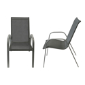 Lot de 4 chaises MARBELLA en textilène gris - aluminium gris