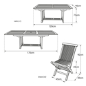 Muebles de jardín de teca LOMBOK - mesa rectangular extensible - 6 plazas