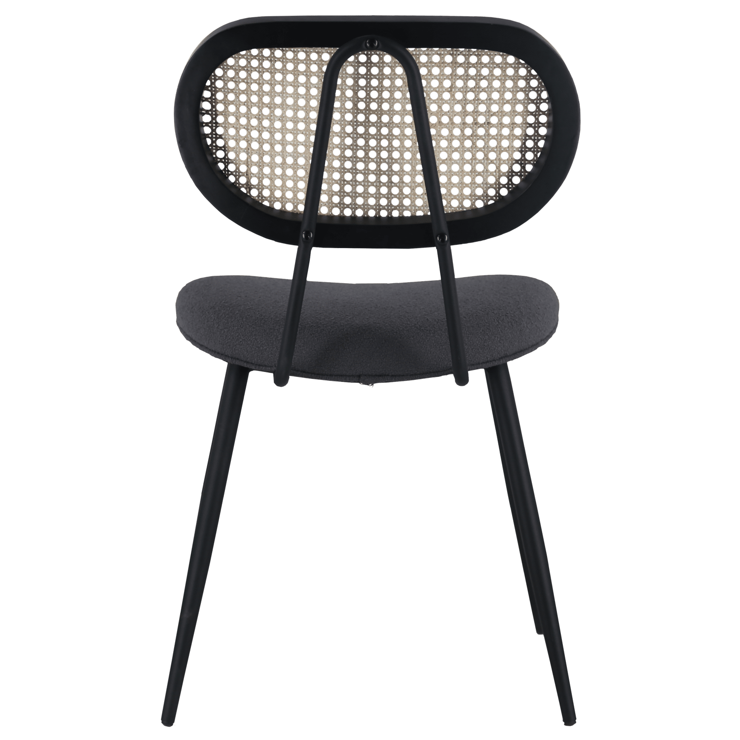 Juego de 2 sillas ELENA de caña y tela de lazo gris 