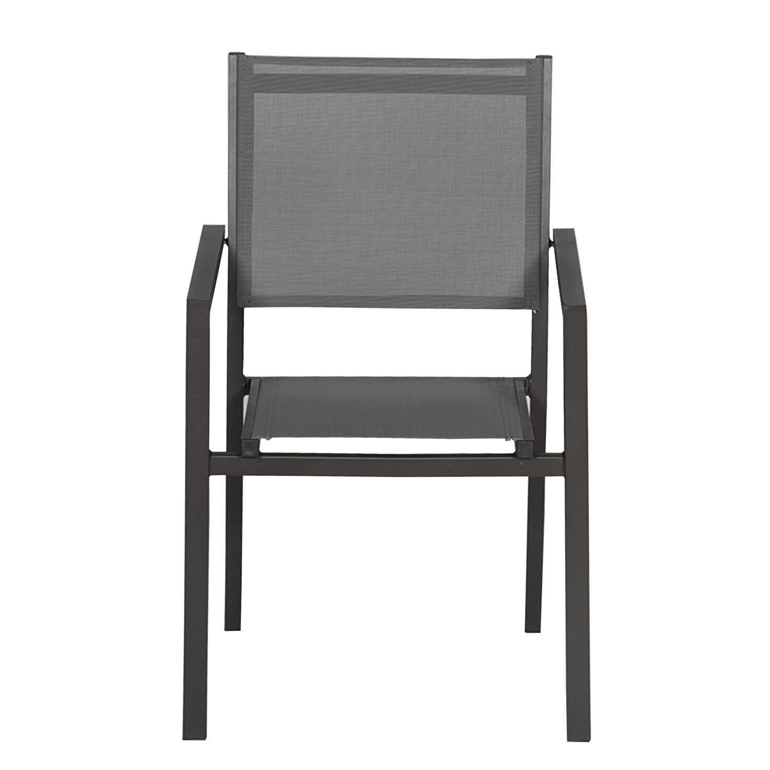 Juego de 4 sillas de aluminio antracita - textileno gris