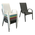 Lote de 8 sillas MARBELLA en textileno gris - aluminio gris antracita