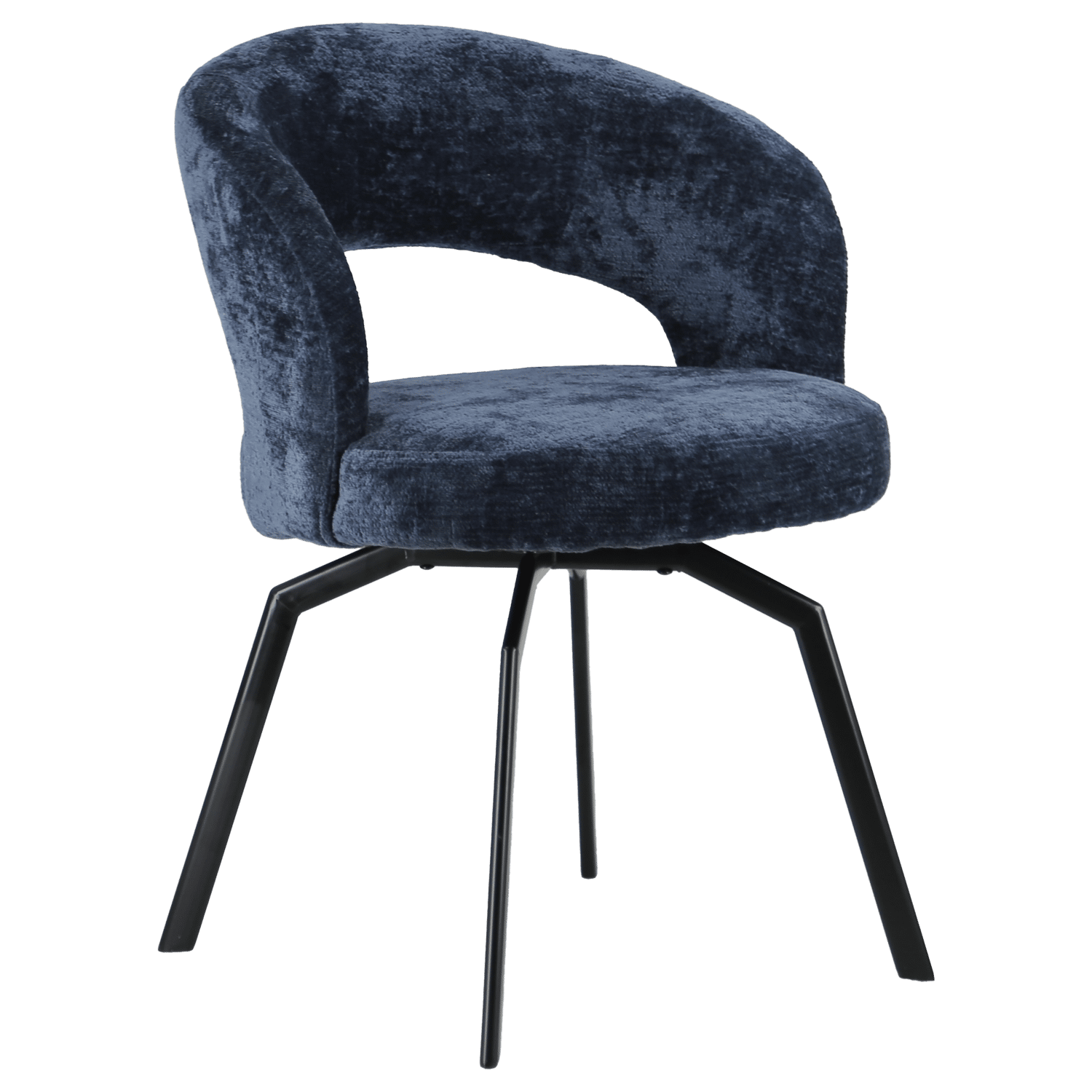 Chaise en chenille bleu foncé EHBA