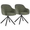 Lote de 2 sillas de tela verde SAFFI